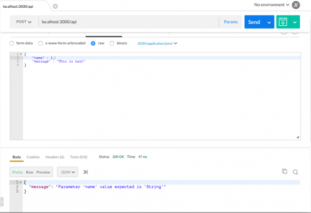 Validate payload in Node.js | Code for geek
