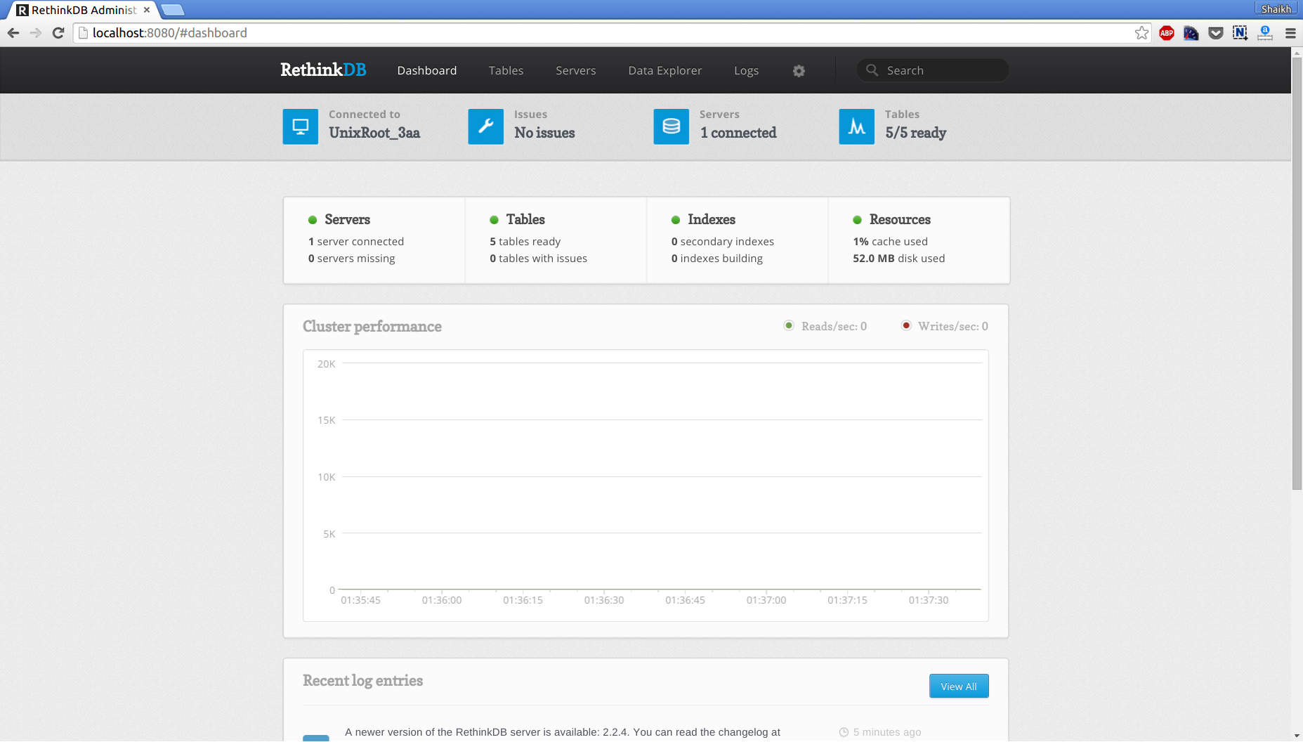 Node and Rethinkdb