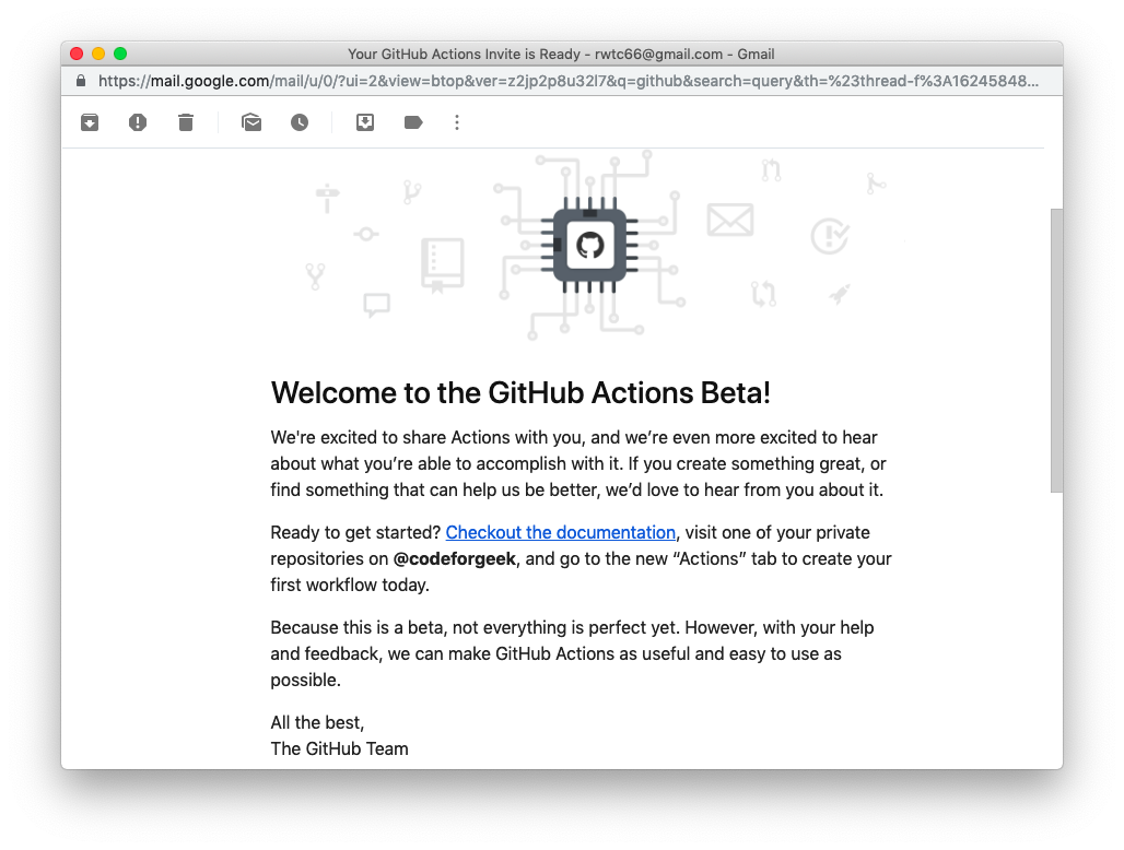 Github action invite