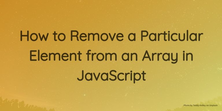 how to remove a particular element from an array