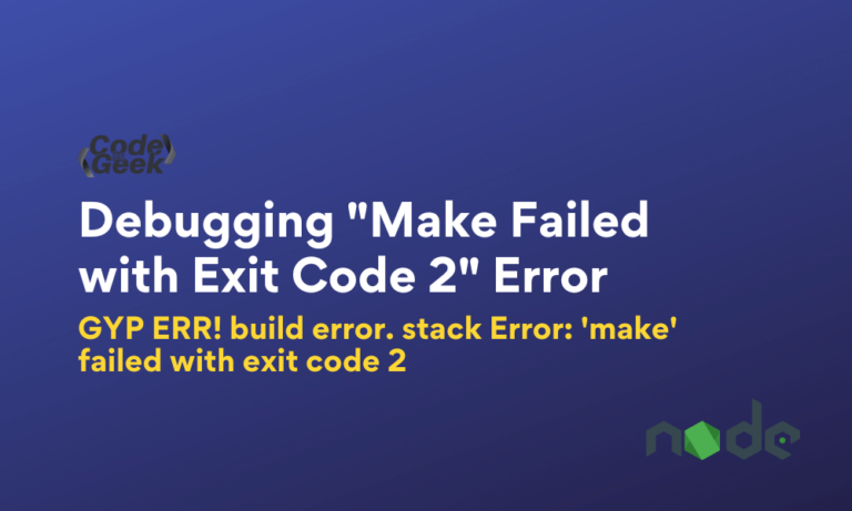 Make Failed With Exit Code 2
