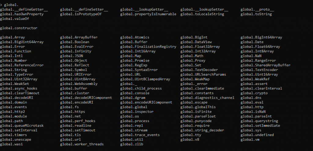 Node Repl Global Objects 2