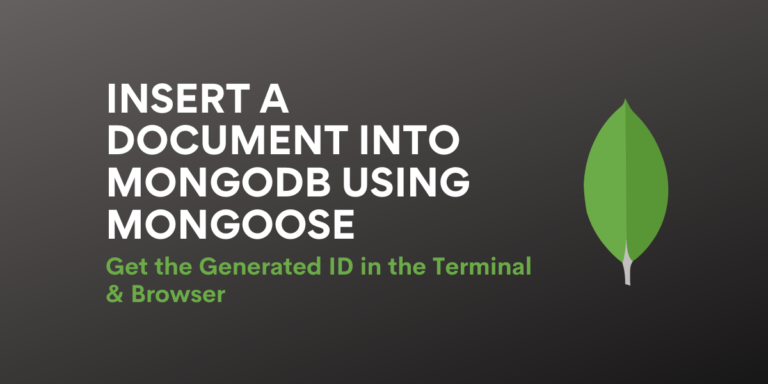 Insert A Document Into MongoDB