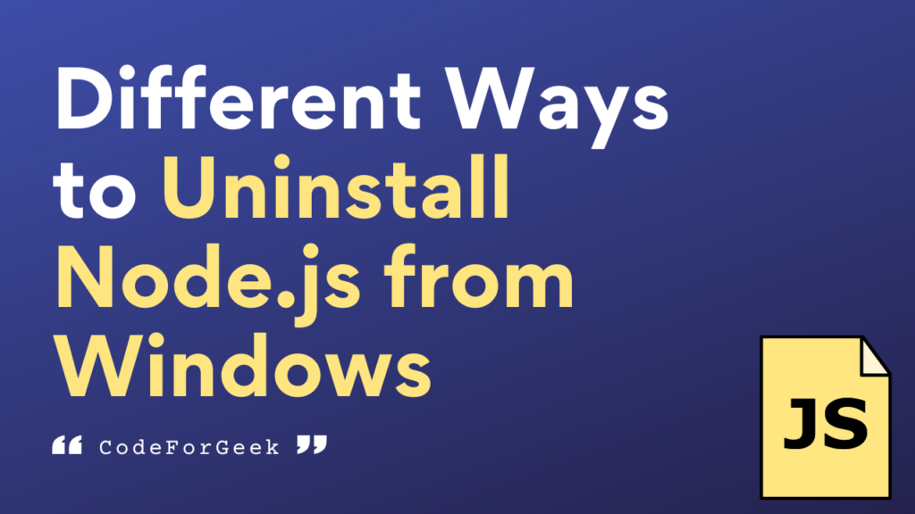Uninstall Node