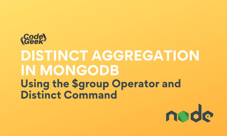 Distinct Aggregation In MongoDB
