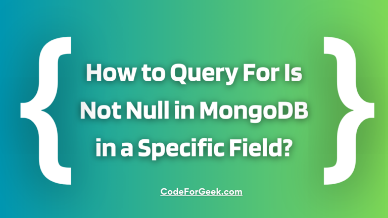 Query For Is Not Null In MongoDB