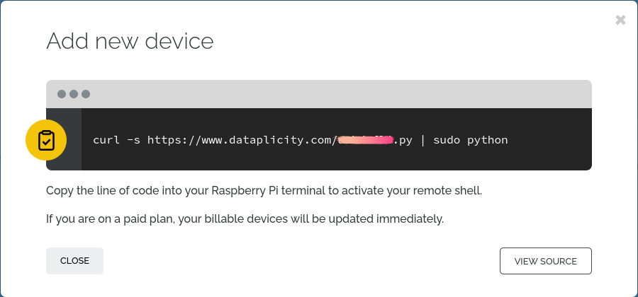 add raspberry pi on dataplicity