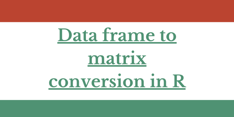 Data Frame To Matrix Conversion In R