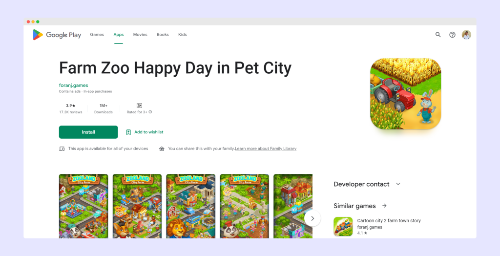 Farm Zoo Happy Day In Pet City