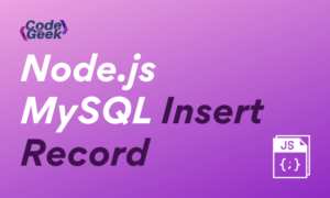 Node Js MySQL Insert Record