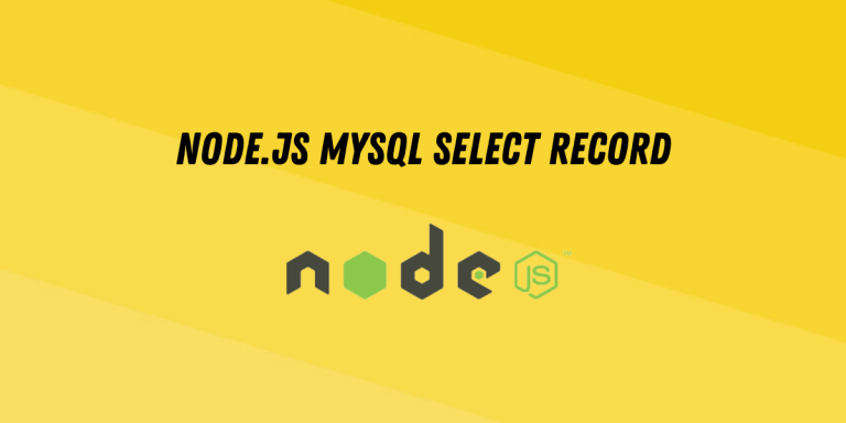 NodeJS MySQL Select Record Thumbnail