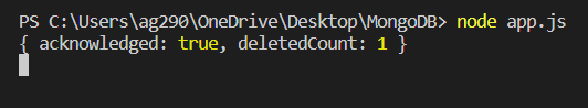 DeleteOne Output