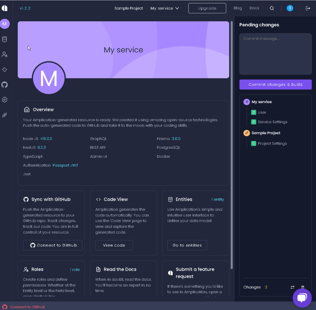 Amplication Dashboard