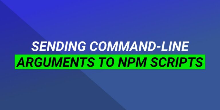 Command Line Arguement To Npm Script