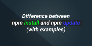 Npm Install And Npm Update Command