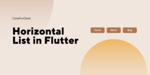 Horizontal List in Flutter