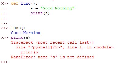 Local Variable Cannot Be Printed Outside Function