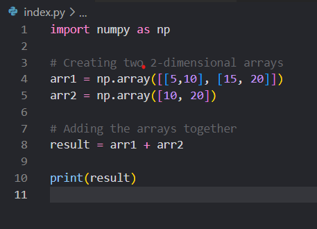 Broadcasting Between Two Arrays