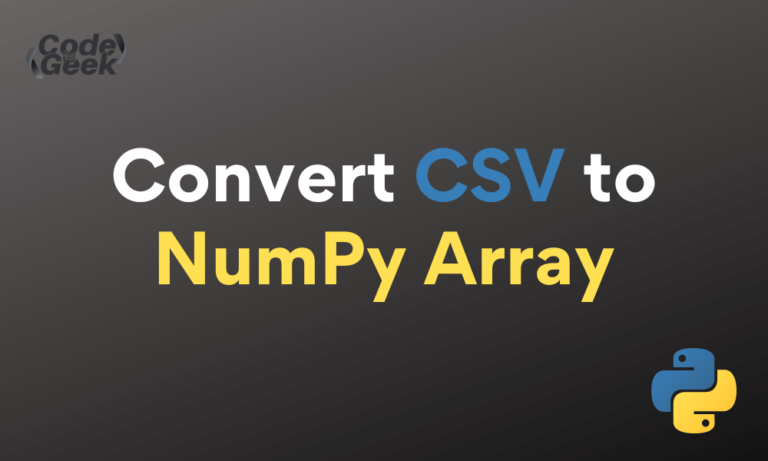 Convert CSV To NumPy Array