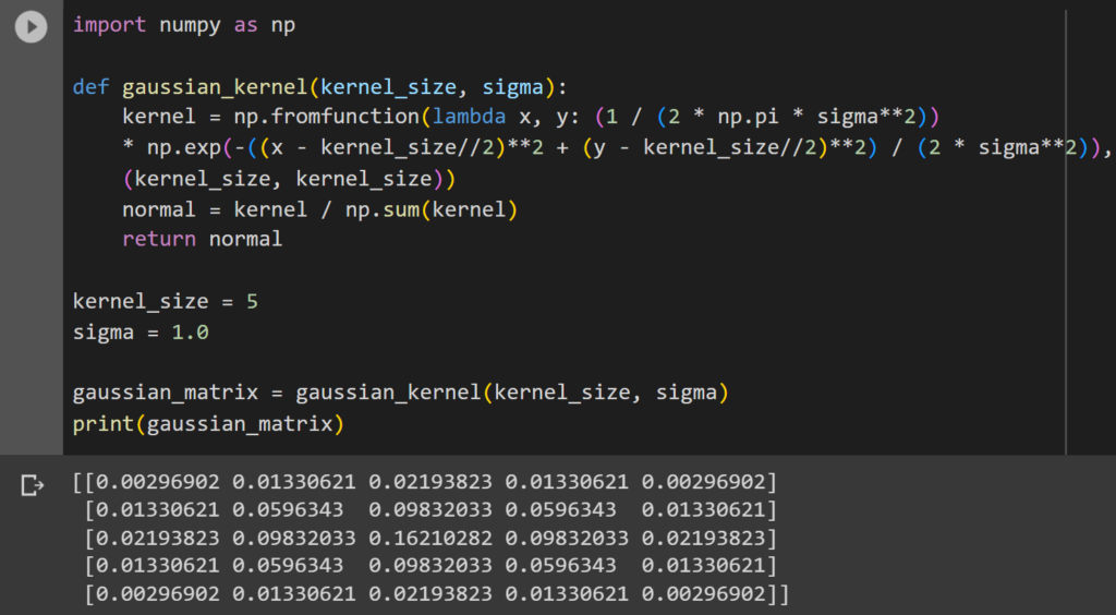 Creating a Gaussian Kernel matrix with NumPy
