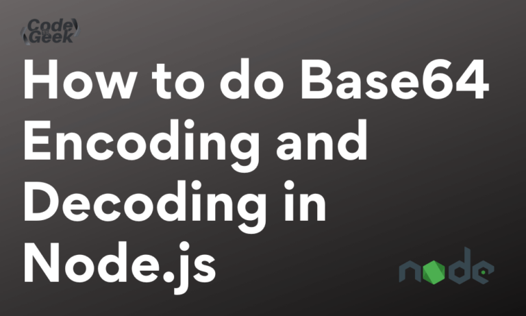 How To Do Base64 Encoding And Decoding In NodeJS