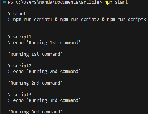 Running Commands Parallelly Using &