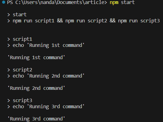 Running Commands Parallely Using &&