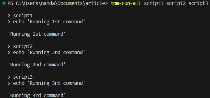 Running Commands Using Npm Run All