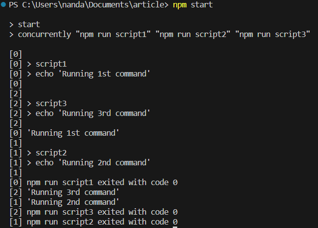 Concurrenly Running Multiple Npm Scripts In Parallel