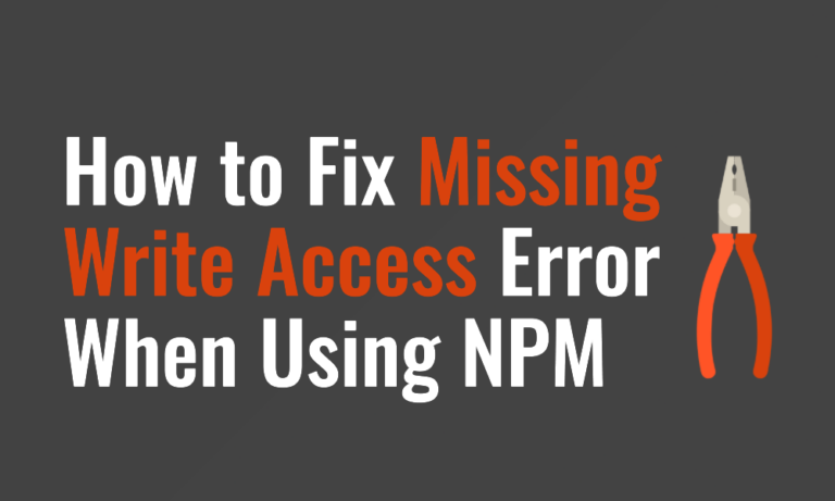 Fix Missing Write Access Error