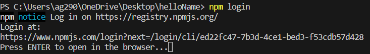 npm login