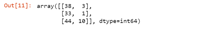 Example 4: Select certain datatypes and convert then into an array