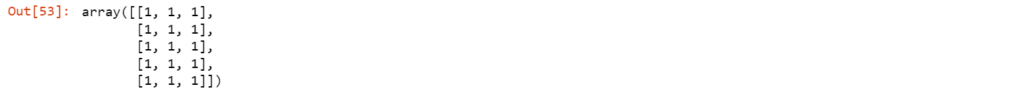 Example 4: By specifying shape with the dtype in numpy.ones() function