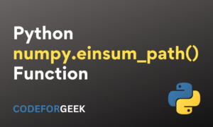 How To Use Numpy Einsum Path() Function