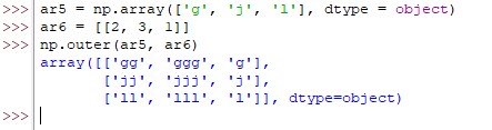 Outer Product Calculated for Letters