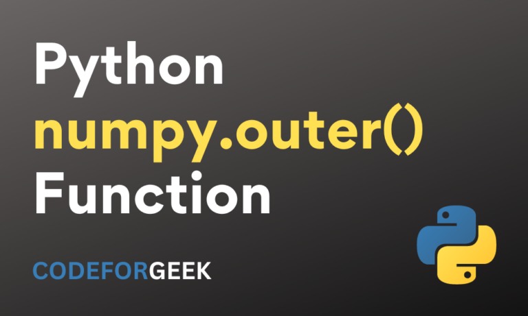 Numpy Outer() Function