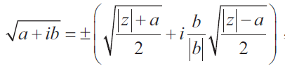 Square Root Formula For Complex Numbers