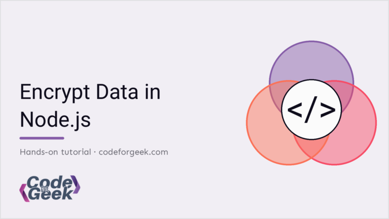 Encrypt Data in Node.js CodeForGeek tutorial banner