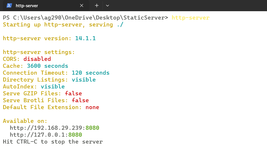 http-server Output
