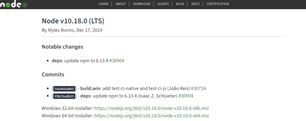 Node v10