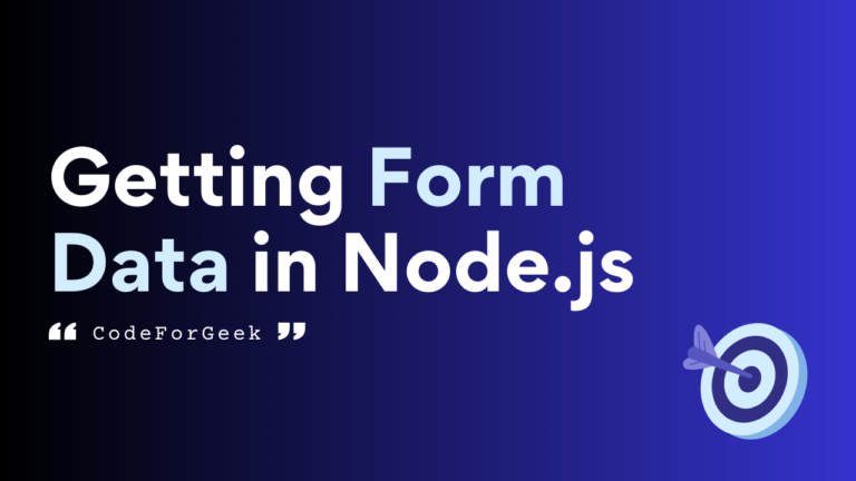 Getting Form Data In Node
