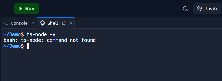 Image of ts-node Command Not Found