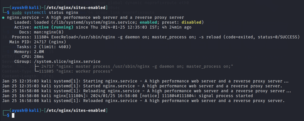 Reverse proxy server is activated