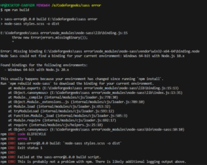Resolving 'error /node_modules/node-sass: Command Failed' Error In Node ...