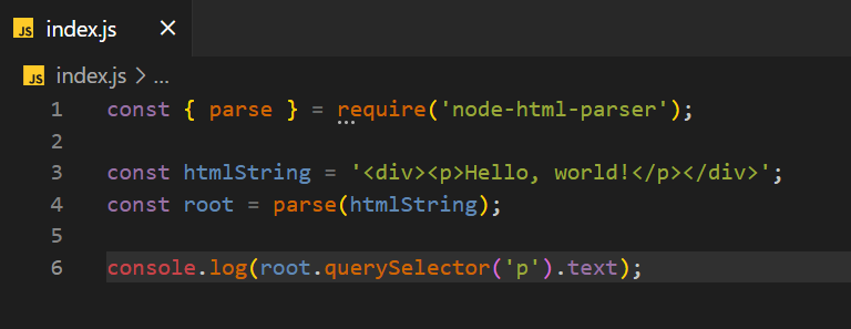 Parsing HTML in Node.js Using node-html-parser