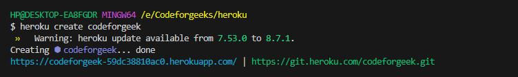 Heroku Create