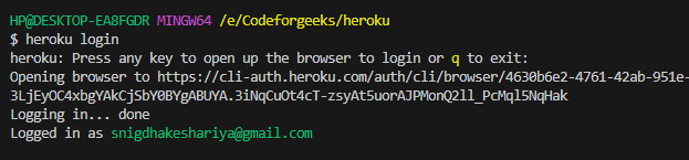 Heroku Login