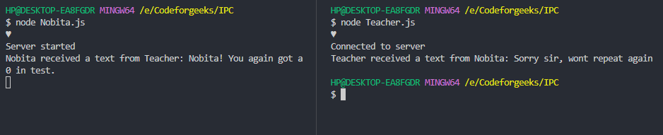 IPC Using node-ipc Example