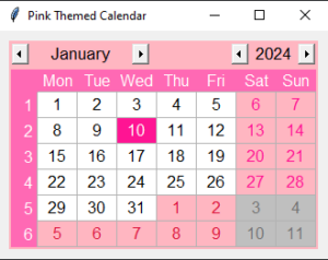 Create a Basic Calendar Application with Python Tkinter | CodeForGeek