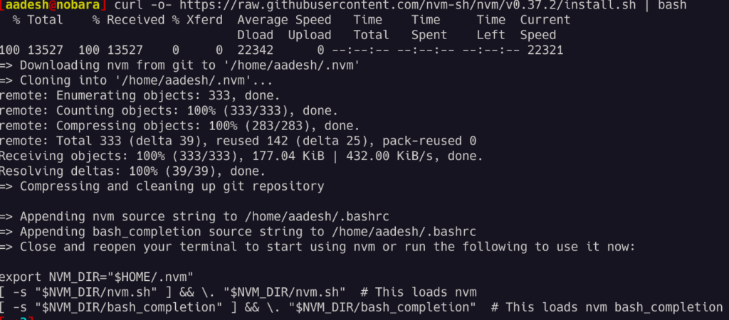 Installing Node.js with NVM Step 2